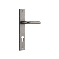 Iver Oslo Lever on Rectangular Backplate Euro 85mm Distressed Nickel 13844E85