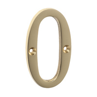 Tradco 1390PB Numeral 0 Polished Brass 75mm