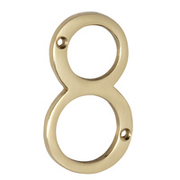 Tradco 1398PB Numeral 8 Polished Brass 75mm