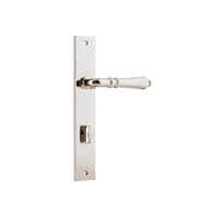 Iver Sarlat Lever on Rectangular Backplate Privacy 85mm Polished Nickel 14200P85