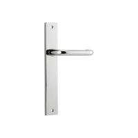 Iver Oslo Lever Handle on Rectangular Backplate Passage Polished Nickel 14344