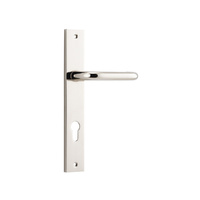 Iver Oslo Lever on Rectangular Backplate Euro 85mm Polished Nickel 14344E85
