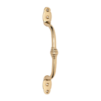Restocking Soon: ETA End June - Tradco Offset Banded Door Pull Handle 180mm Polished Brass 1460