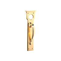 Tradco 1467PB Pull Handle Cylinder Hole Polished Brass 255x70mm