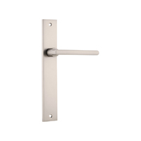 Iver Baltimore Lever Handle on Rectangular Backplate Passage Satin Nickel 14702