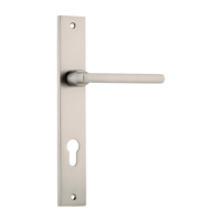 Iver Baltimore Lever on Rectangular Backplate Euro 85mm Satin Nickel 14702E85