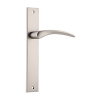 Iver Oxford Lever Handle on Rectangular Backplate Passage Satin Nickel 14704