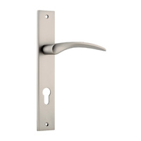 Iver Oxford Lever Handle on Rectangular Backplate Euro Satin Nickel 14704E85