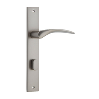 Iver Oxford Lever Handle on Rectangular Backplate Privacy Satin Nickel 14704P85