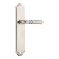 Iver Sarlat Lever Handle on Shouldered Backplate Passage Satin Nickel 14712 