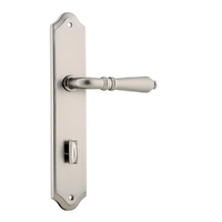 Iver Sarlat Lever Handle on Shouldered Backplate Privacy Satin Nickel 14712P85 