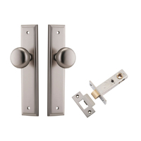 Iver Cambridge Door Knob on Stepped Backplate Passage Kit Satin Nickel 14840KPASS60