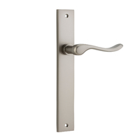 Iver Stirling Lever Handle on Rectangular Backplate Passage Satin Nickel 14920