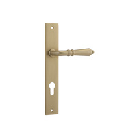 Out of Stock: ETA Mid July - Iver Sarlat Door Lever on Rectangular Backplate Euro 85mm Brushed Brass 15200E85