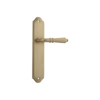Iver Sarlat Door Lever on Shouldered Backplate Passage Brushed Brass 15212