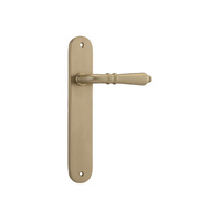 Iver Sarlat Door Lever Handle on Oval Backplate Passage Brushed Brass 15224