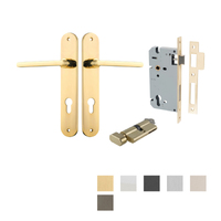 Iver Baltimore Door Lever on Oval Backplate Entrance Kit Key/Thumb - Available on Various Finishes