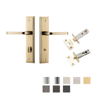 Iver Annecy Door Lever on Stepped Backplate Privacy Kit with Turn - Available in Various Finishes