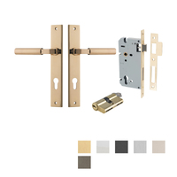 Iver Berlin Door Lever on Rectangular Backplate Entrance Kit Key/Key - Available in Various Finishes