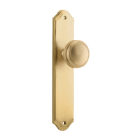 Iver Paddington Door Knob on Shouldered Backplate Passage Brushed Brass 15326