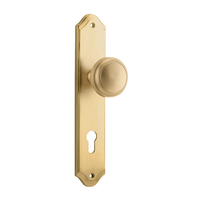 Iver Paddington Door Knob on Shouldered Backplate Euro Brushed Brass 15326E85