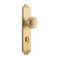 Iver Paddington Door Knob on Shouldered Backplate Privacy Brushed Brass 15326P85