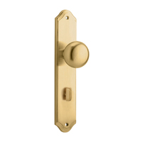 Iver Cambridge Door Knob on Shouldered Backplate Privacy Brushed Brass 15328P85