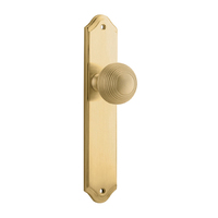 Iver Guildford Door Knob on Shouldered Backplate Passage Brushed Brass 15330