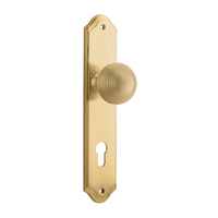 Iver Guildford Door Knob on Shouldered Backplate Euro Brushed Brass 15330E85