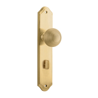 Iver Guildford Door Knob on Shouldered Backplate Privacy Brushed Brass 15330P85