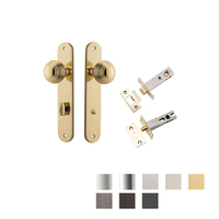 Iver Guildford Door Knob on Oval Backplate Privacy Kit with Turn - Available in Various Finishes