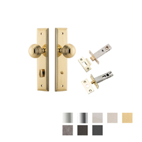 Iver Guildford Door Knob on Stepped Backplate Privacy Kit with Turn - Available in Various Finishes