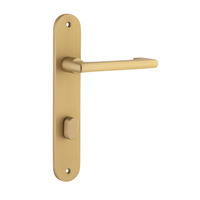 Iver Baltimore Return Lever on Oval Backplate Privacy Brushed Brass 15352P85