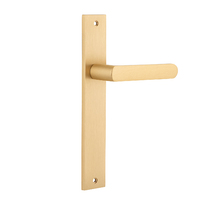 Iver Osaka Lever Handle on Rectangular Backplate Passage Brushed Brass 15360