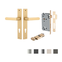 Iver Osaka Door Lever on Rectangular Backplate Entrance Kit Key/Thumb - Available in Various Finishes