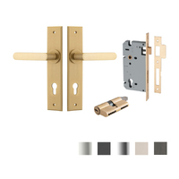 Iver Osaka Door Lever on Chamfered Backplate Entrance Kit Key/Key - Available in Various Finishes