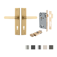Iver Osaka Door Lever on Chamfered Backplate Entrance Kit Key/Thumb - Available in Various Finishes