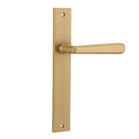 Iver Copenhagen Lever on Rectangular Backplate Passage Brushed Brass 15372