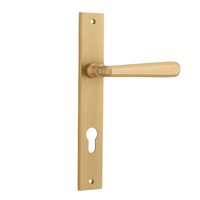 Iver Copenhagen Lever on Rectangular Backplate Euro Brushed Brass 15372E85