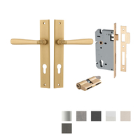 Iver Copenhagen Door Lever on Rectangular Backplate Entrance Kit Key/Key - Available in Various Finishes