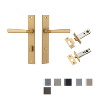 Iver Copenhagen Door Lever on Rectangular Backplate Privacy Kit with Turn - Available in Various Finishes