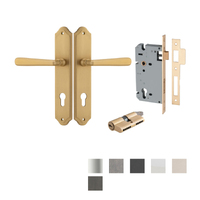 Iver Copenhagen Door Lever on Shouldered Backplate Entrance Kit Key/Key - Available in Various Finishes