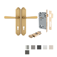 Iver Copenhagen Door Lever on Shouldered Backplate Entrance Kit Key/Thumb - Available in Various Finishes