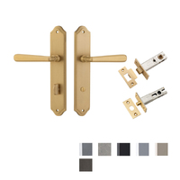 Iver Copenhagen Door Lever on Shouldered Backplate Privacy Kit with Turn - Available in Various Finishes