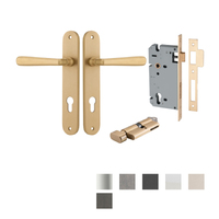 Iver Copenhagen Door Lever on Oval Backplate Entrance Kit Key/Thumb - Available in Various Finishes