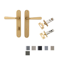 Iver Copenhagen Door Lever on Oval Backplate Privacy Kit with Turn - Available in Various Finishes