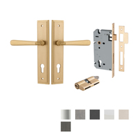 Iver Copenhagen Door Lever on Stepped Backplate Entrance Kit Key/Key - Available in Various Finishes
