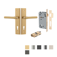 Iver Helsinki Door Lever on Stepped Backplate Entrance Kit Key/Key - Available in Various Finishes