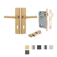 Iver Helsinki Door Lever on Stepped Backplate Entrance Kit Key/Thumb - Available in Various Finishes
