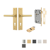 Iver Helsinki Door Lever on Chamfered Backplate Entrance Kit Key/Key - Available in Various Finishes